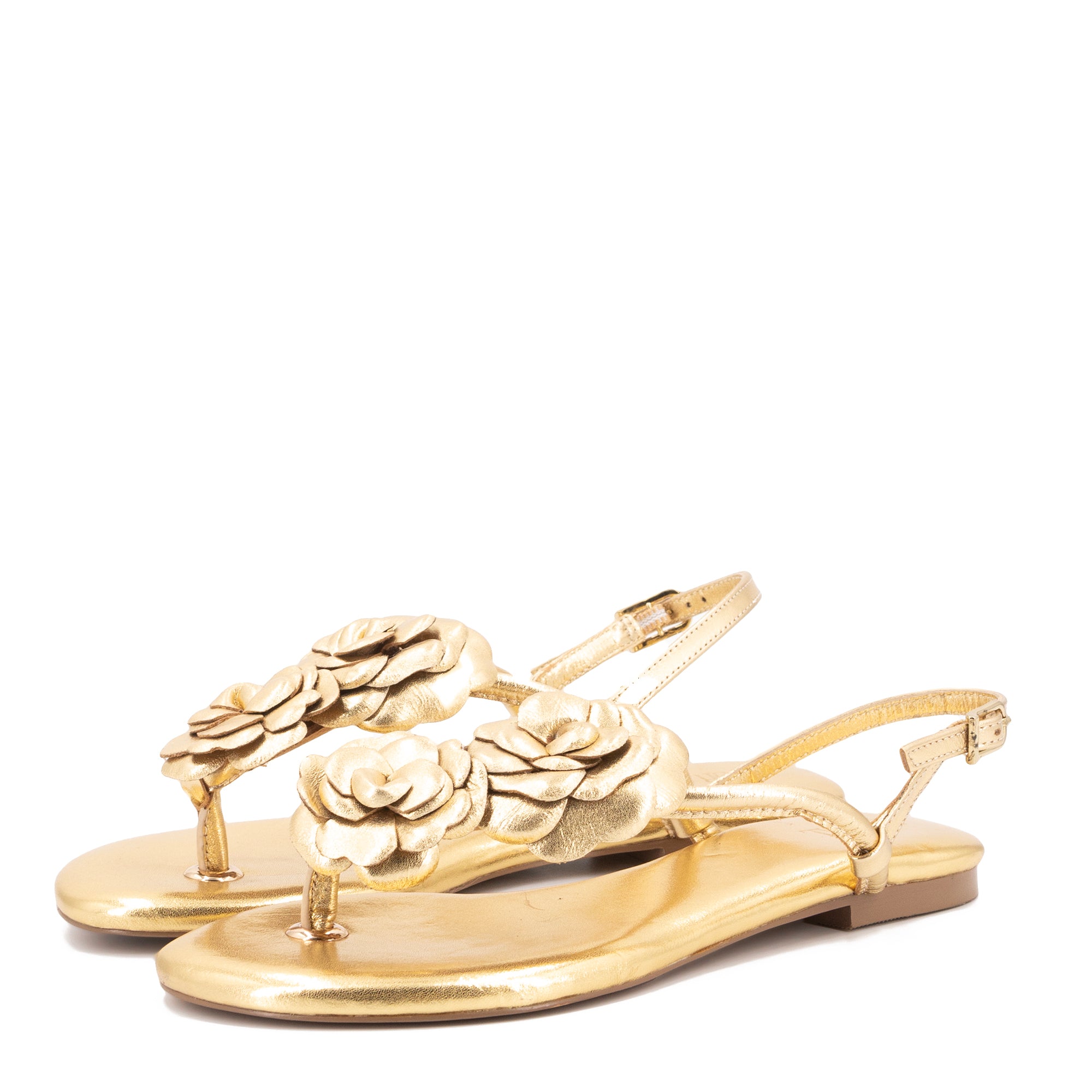 ROSIE GOLD FLORAL SANDALS