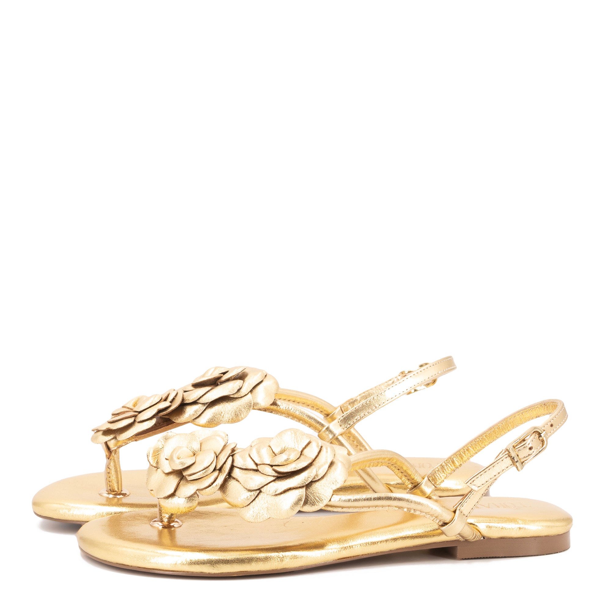 ROSIE GOLD FLORAL SANDALS