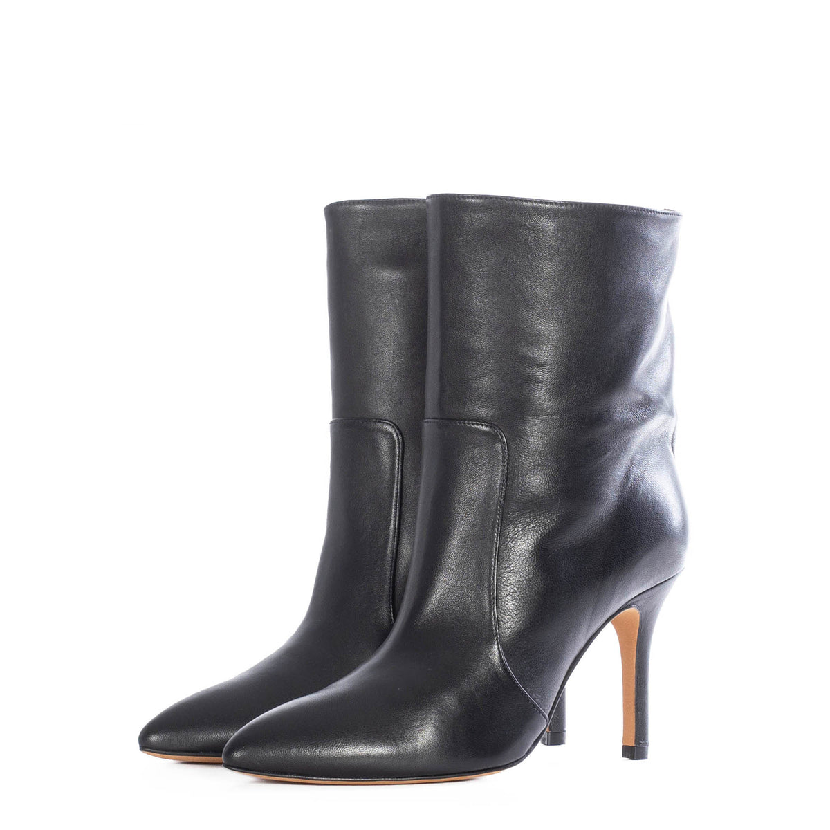 TORAL BLACK LEATHER ANKLE BOOTS – Toral