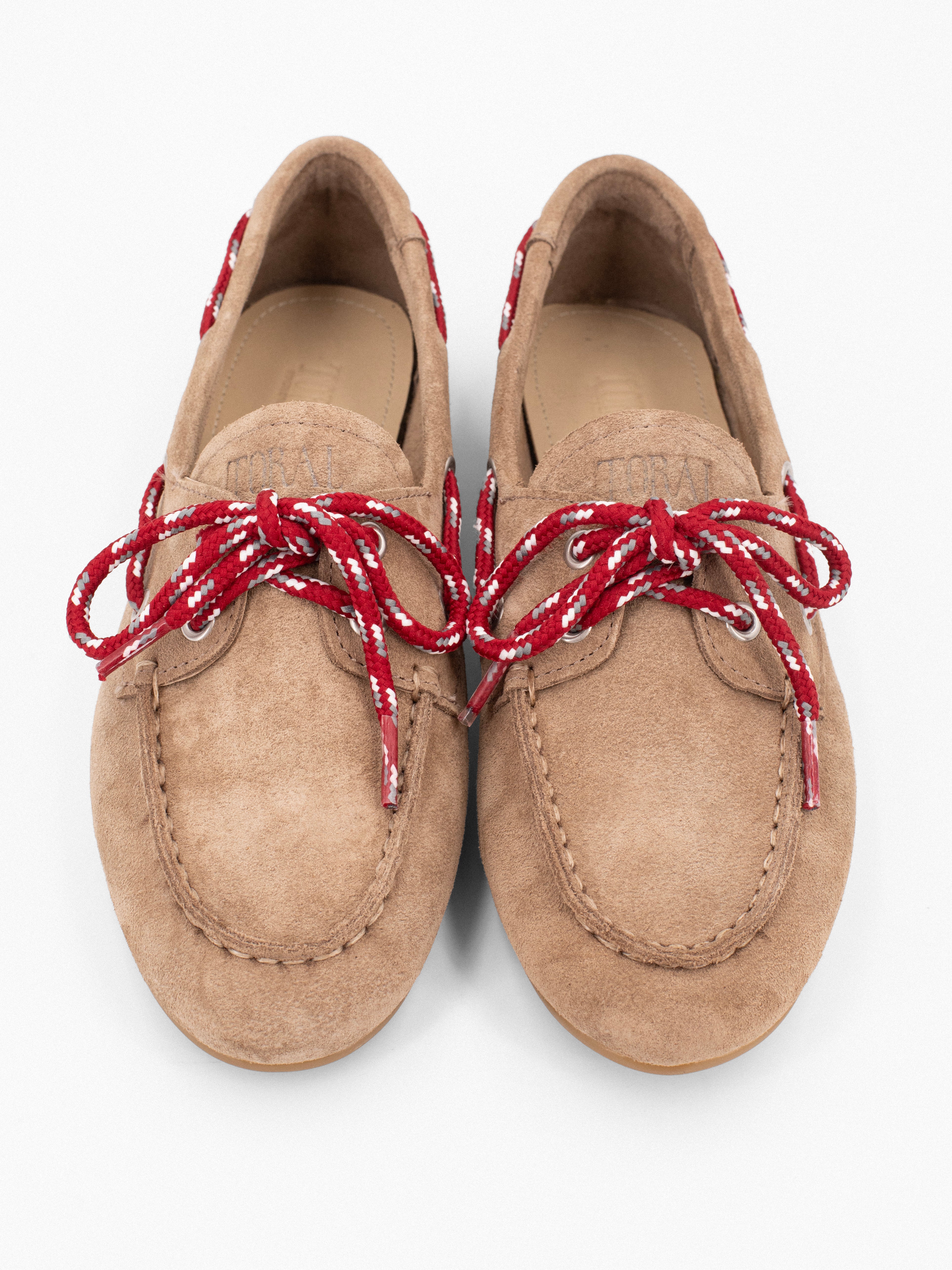KIMANA SUEDE MOCCASIN WITH CONTRAST LACES