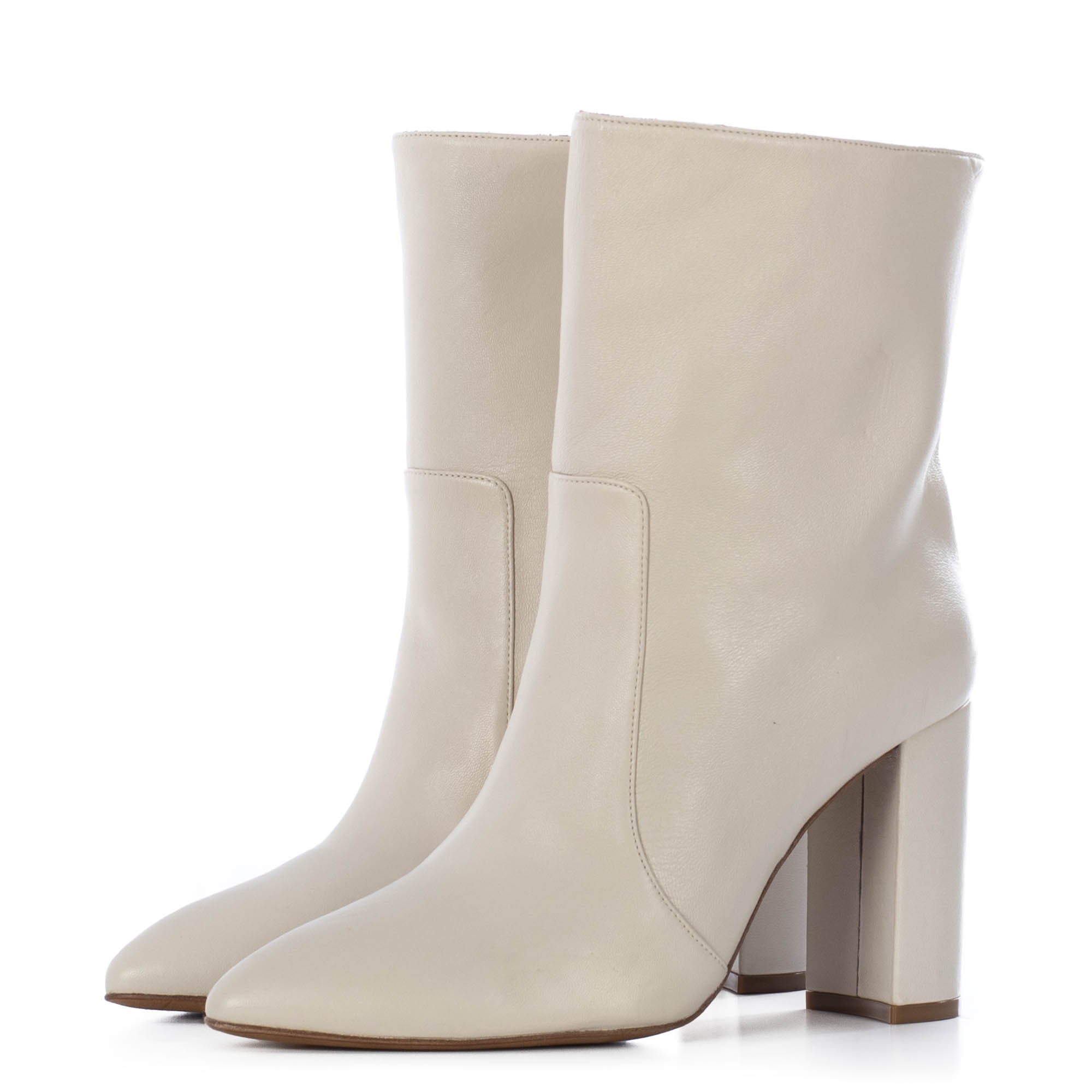TORAL OFF-WHITE LEATHER ANKLE BOOTS (6942871847052)