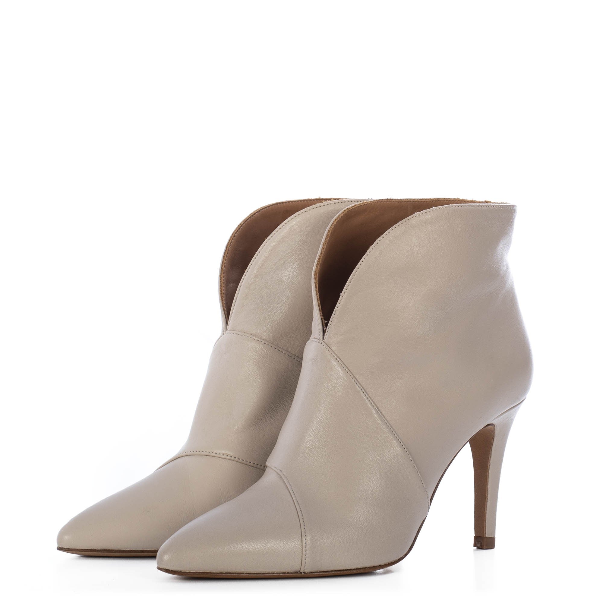 TORAL CREAM LEATHER ANKLE BOOTS (6942865391756)