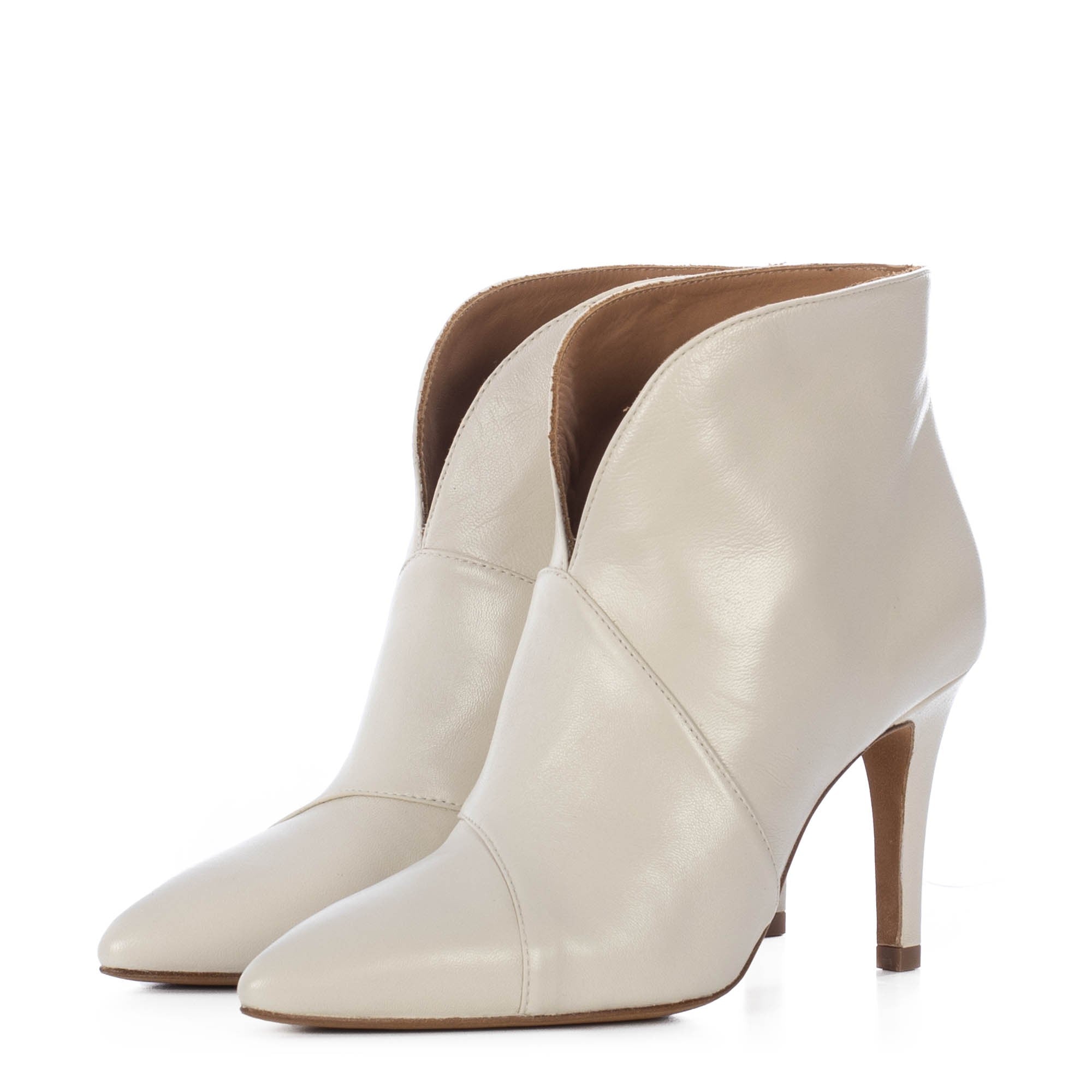 TORAL OFF-WHITE LEATHER ANKLE BOOTS (6942865621132)