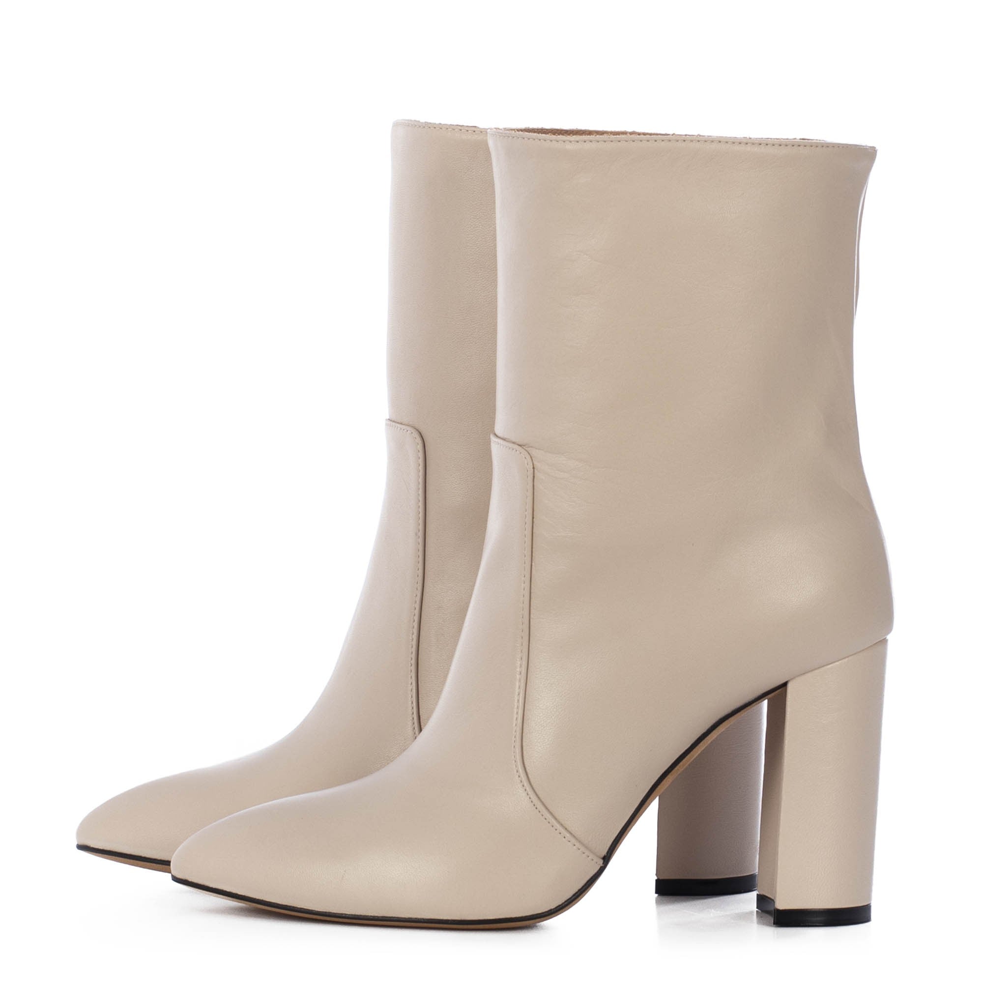 TORAL CREAM LEATHER ANKLE BOOTS (6942871879820)