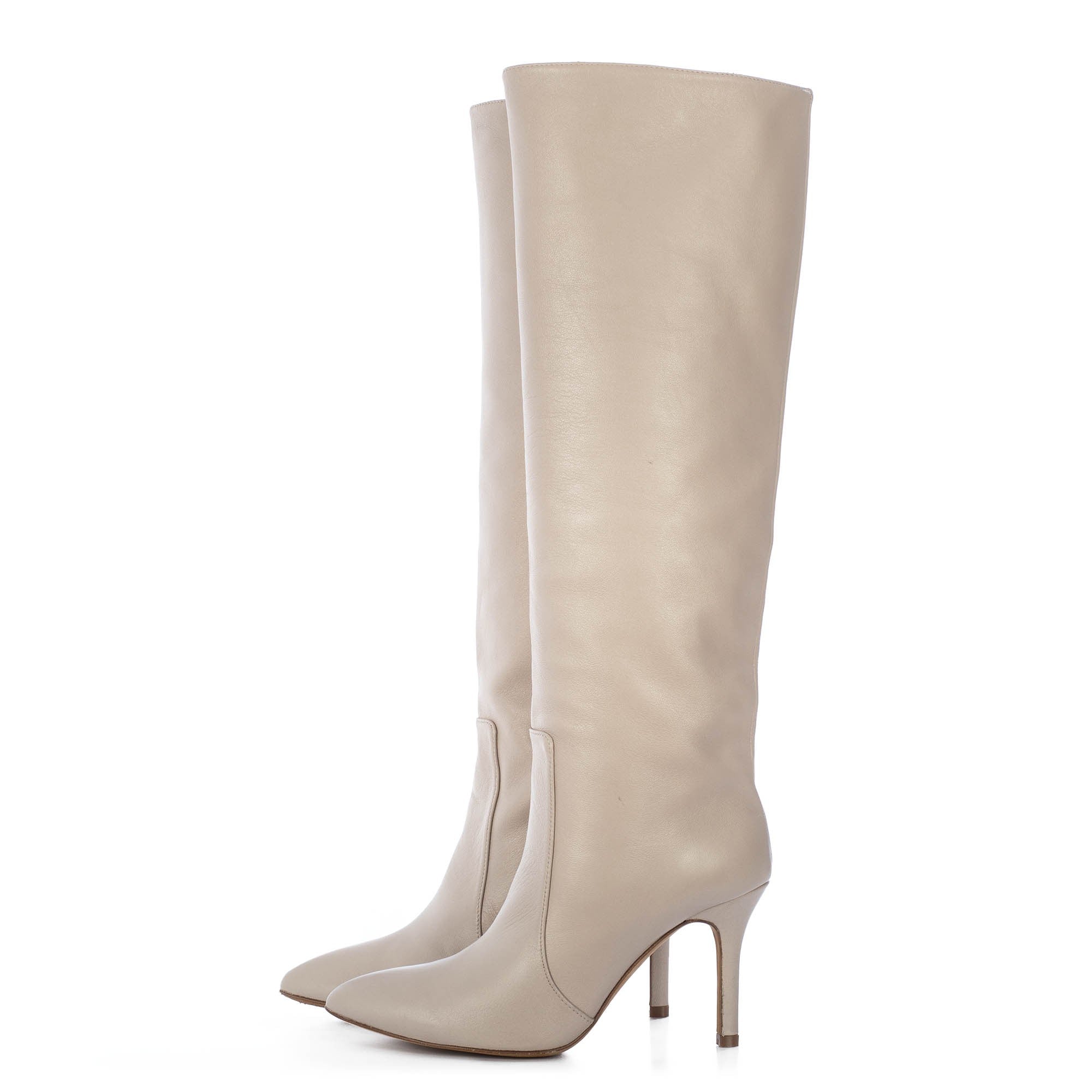 TORAL CREAM LEATHER TALL BOOTS (6942872240268)