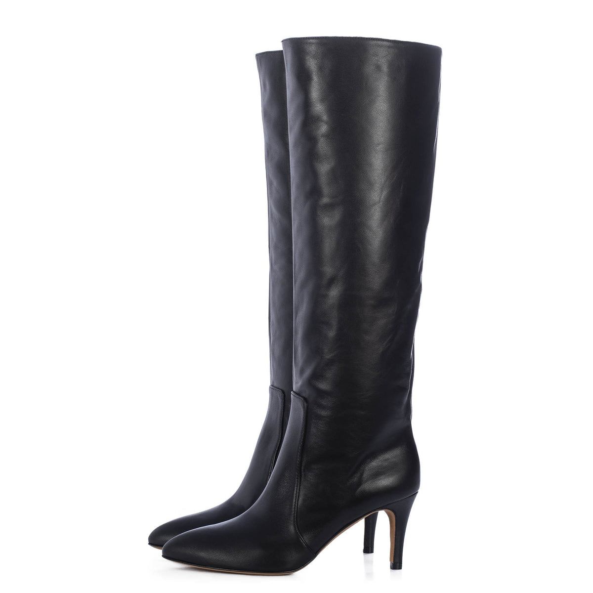 TORAL BLACK LEATHER TALL BOOTS – Toral