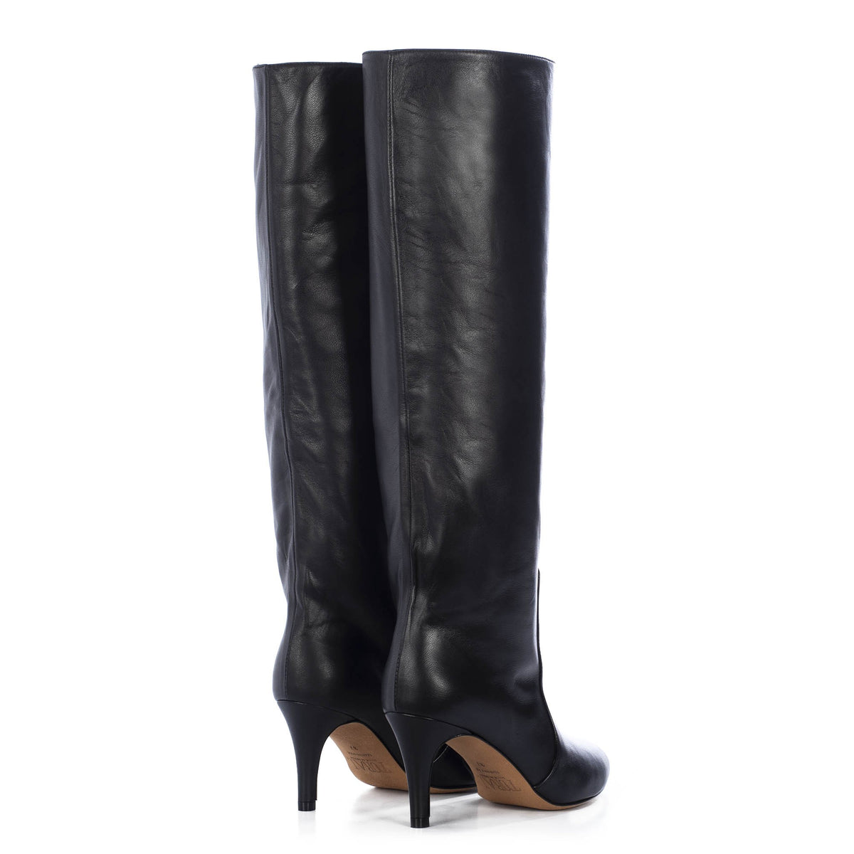 TORAL BLACK LEATHER TALL BOOTS – Toral