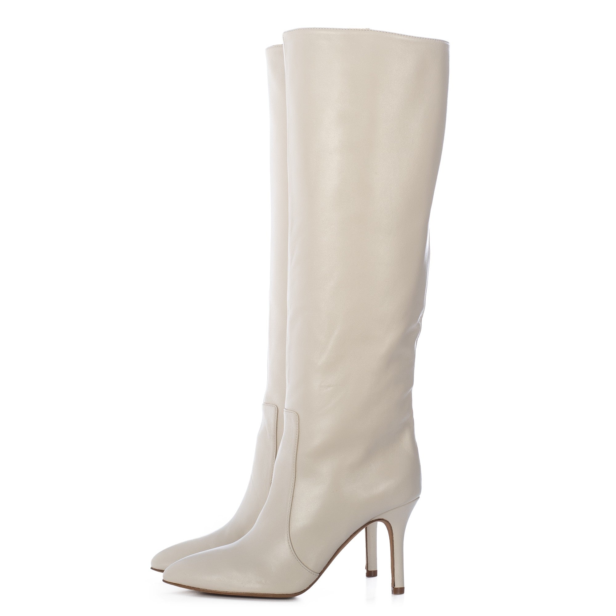 TORAL OFF-WHITE LEATHER TALL BOOTS (6942872404108)