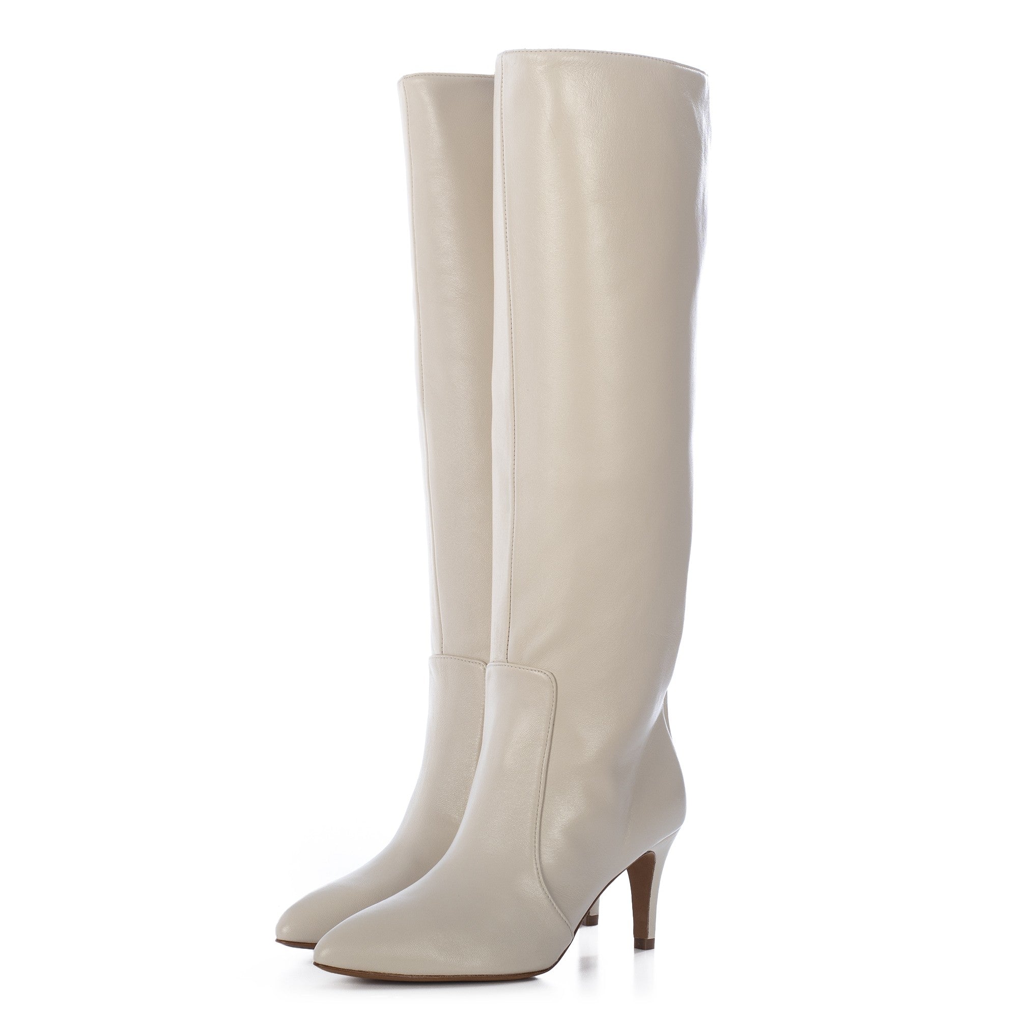 TORAL OFF-WHITE LEATHER TALL BOOTS (6942872633484)