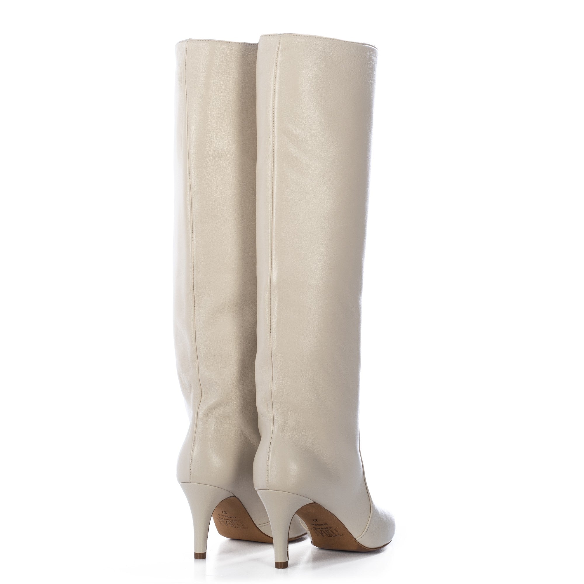 TORAL OFF-WHITE LEATHER TALL BOOTS (6942872633484)