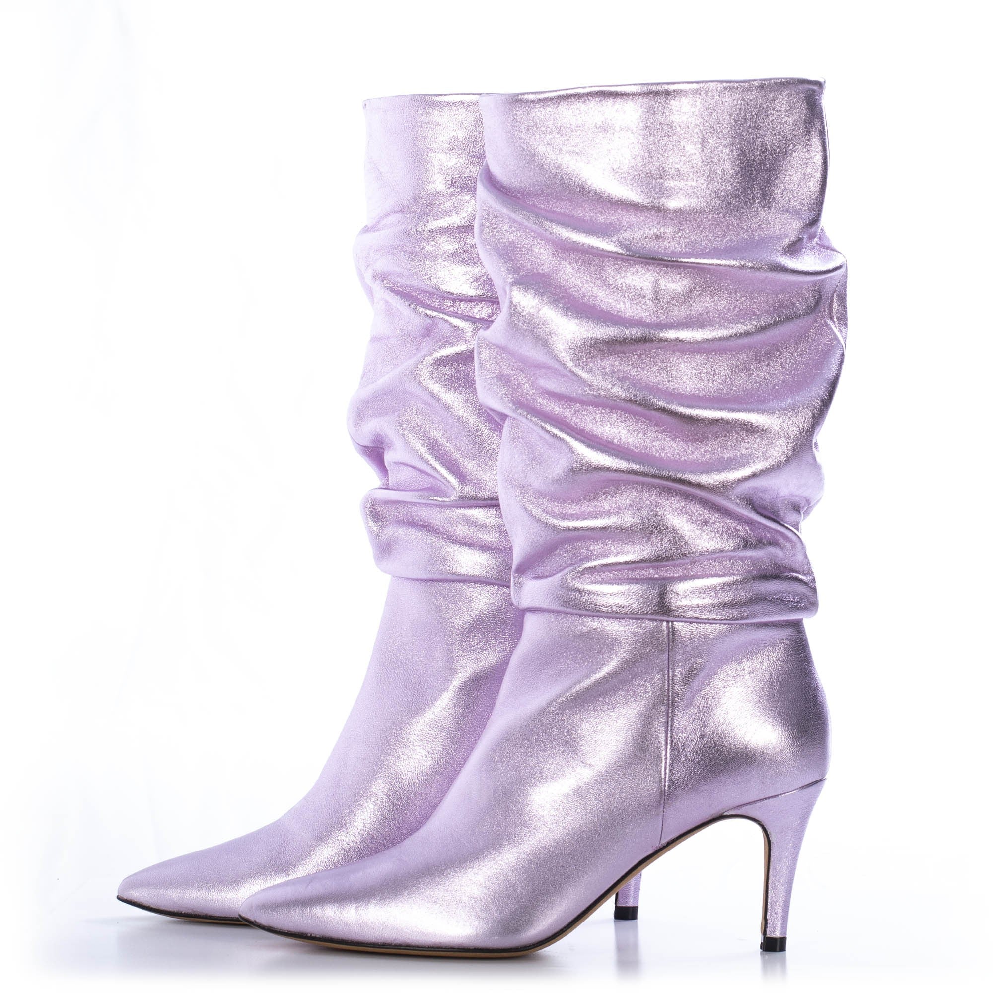 TORAL  SLOUCHY METALLIC PINK BOOTS (6942875615372)