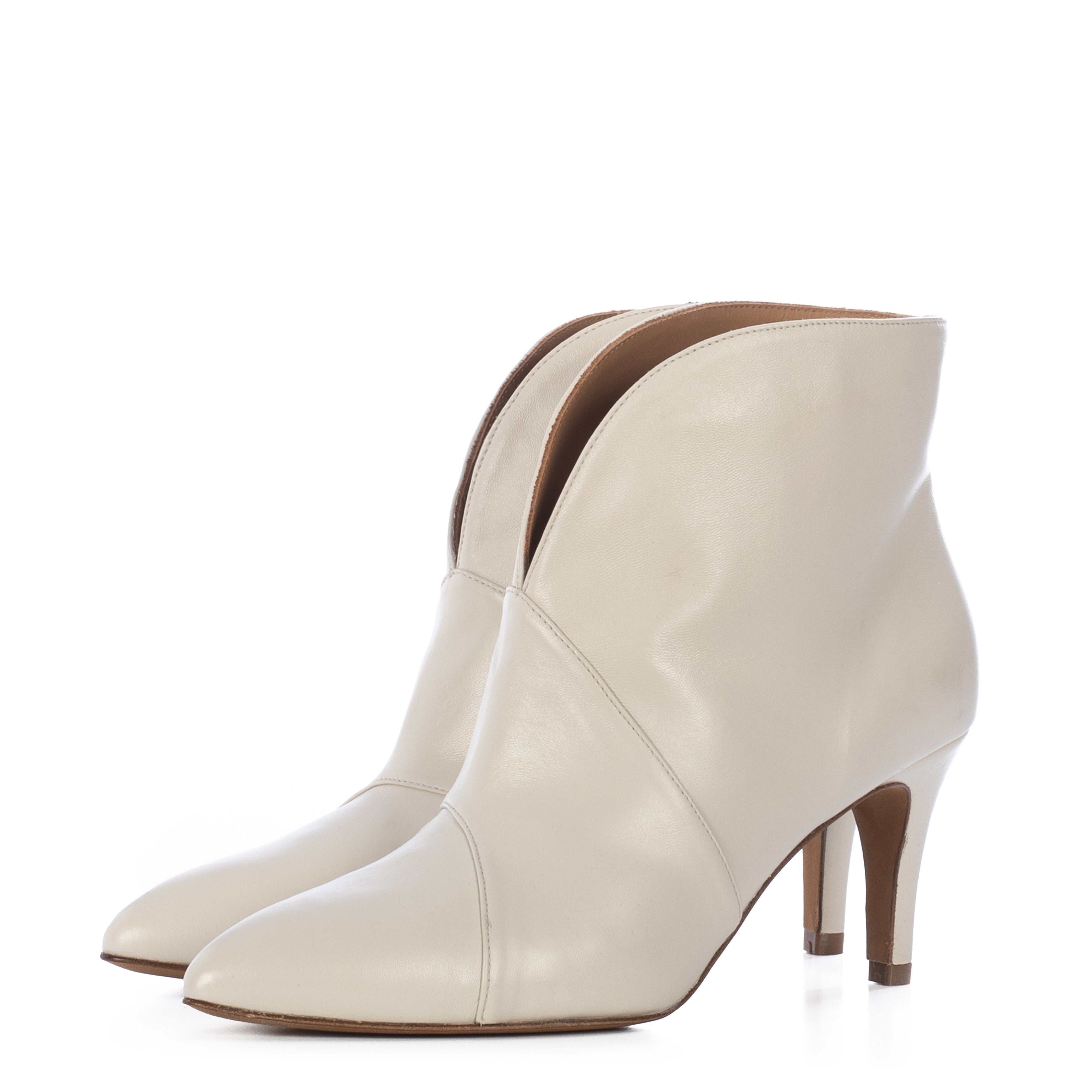 TORAL CREAM LEATHER ANKLE BOOTS (6942875811980)