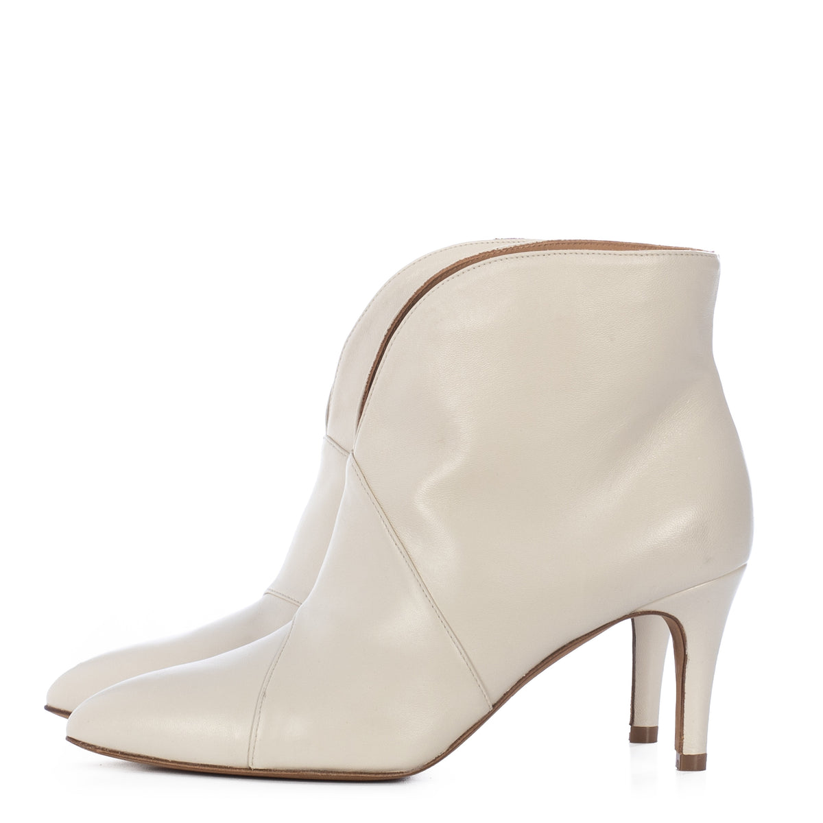 TORAL CREAM LEATHER ANKLE BOOTS – Toral