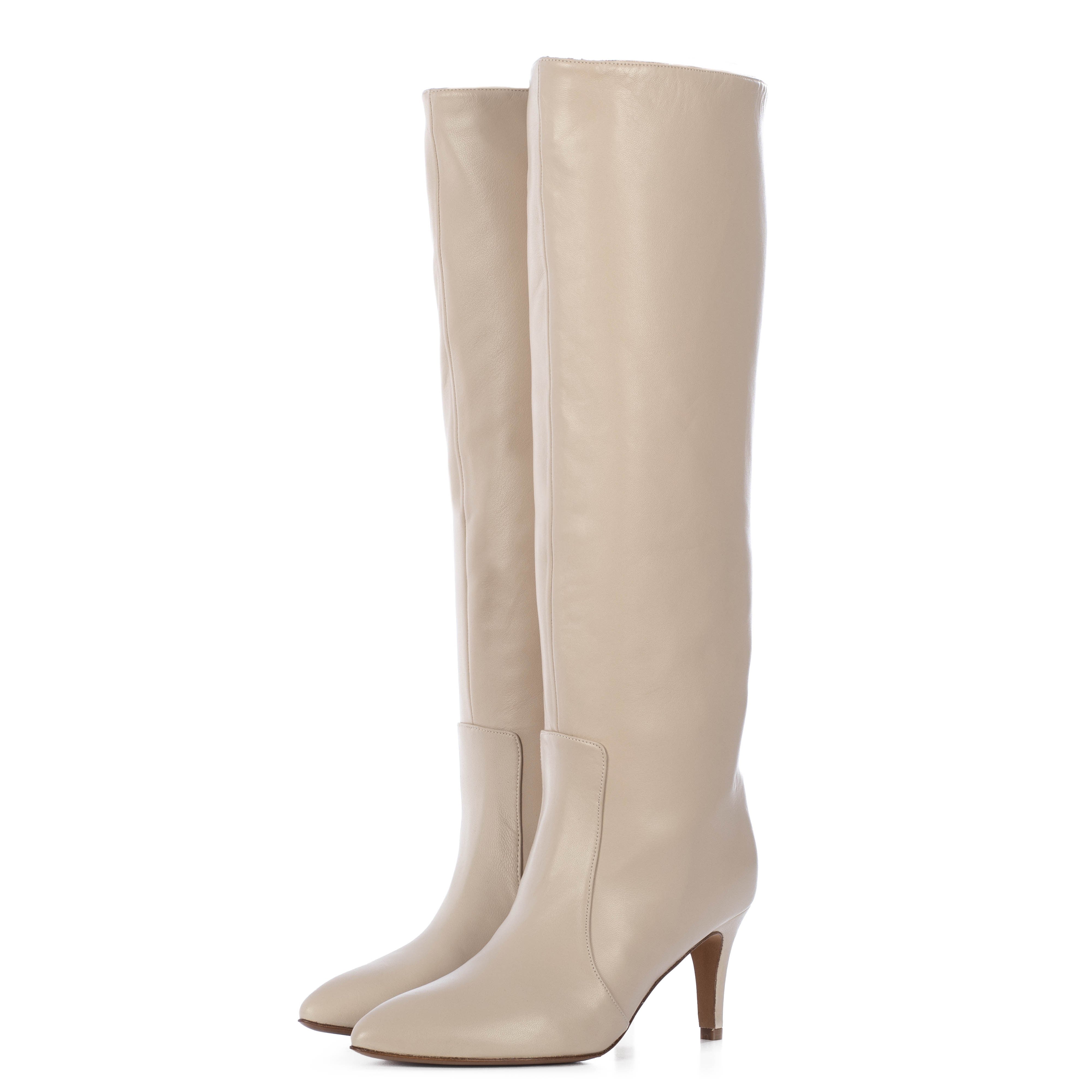 TORAL CREAM LEATHER TALL BOOTS (6942872731788)