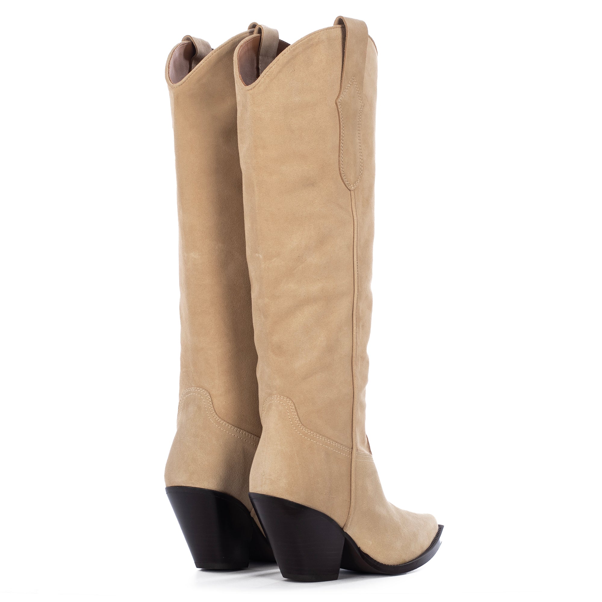 SAND SUEDE TALL BOOTS