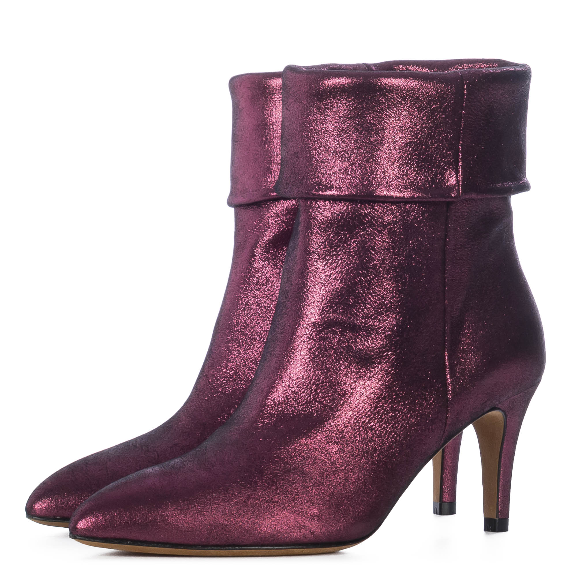 METALLIC PINK ANKLE BOOTS