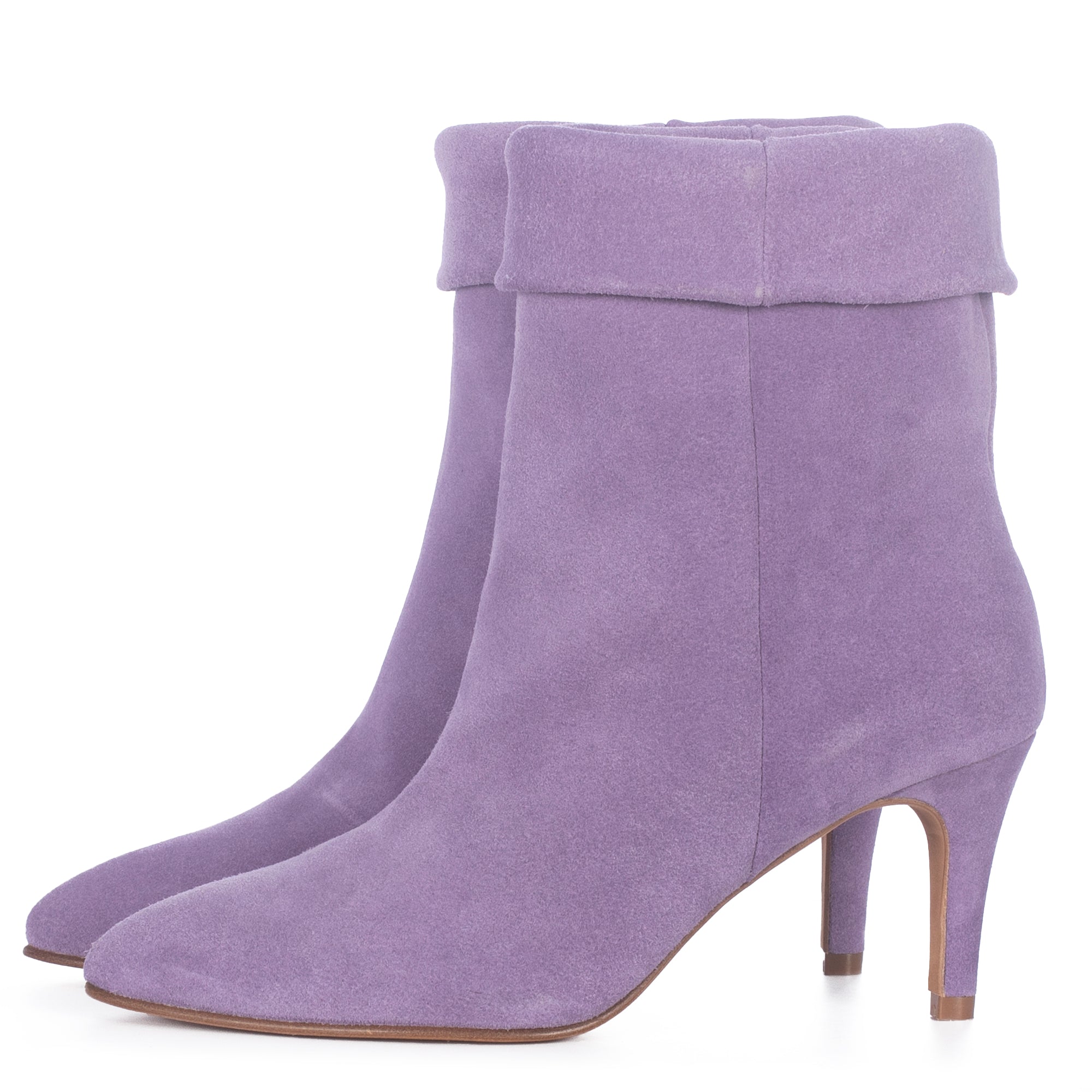 PURPLE SUEDE ANKLE BOOTS