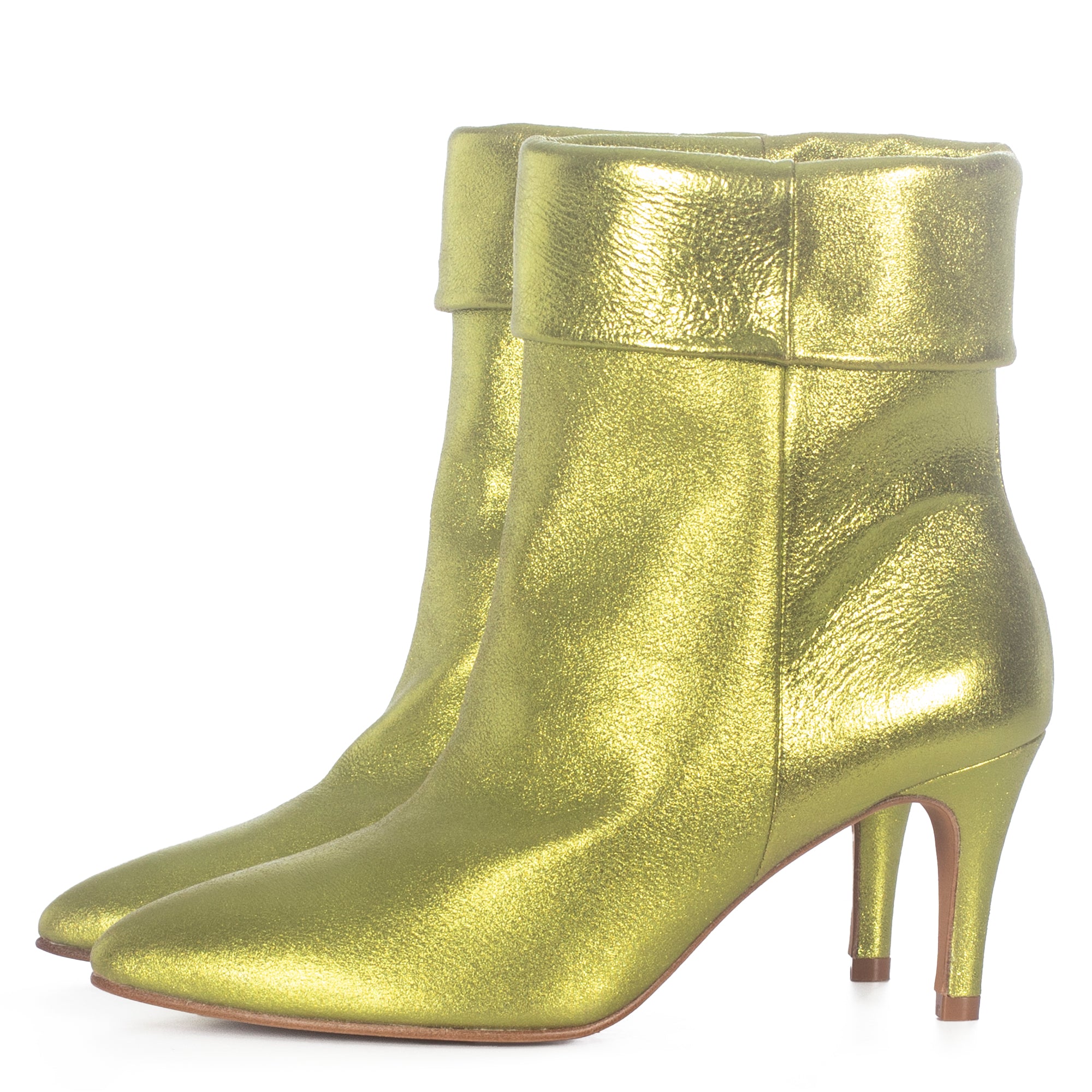 METALLIC GREEN ANKLE BOOTS