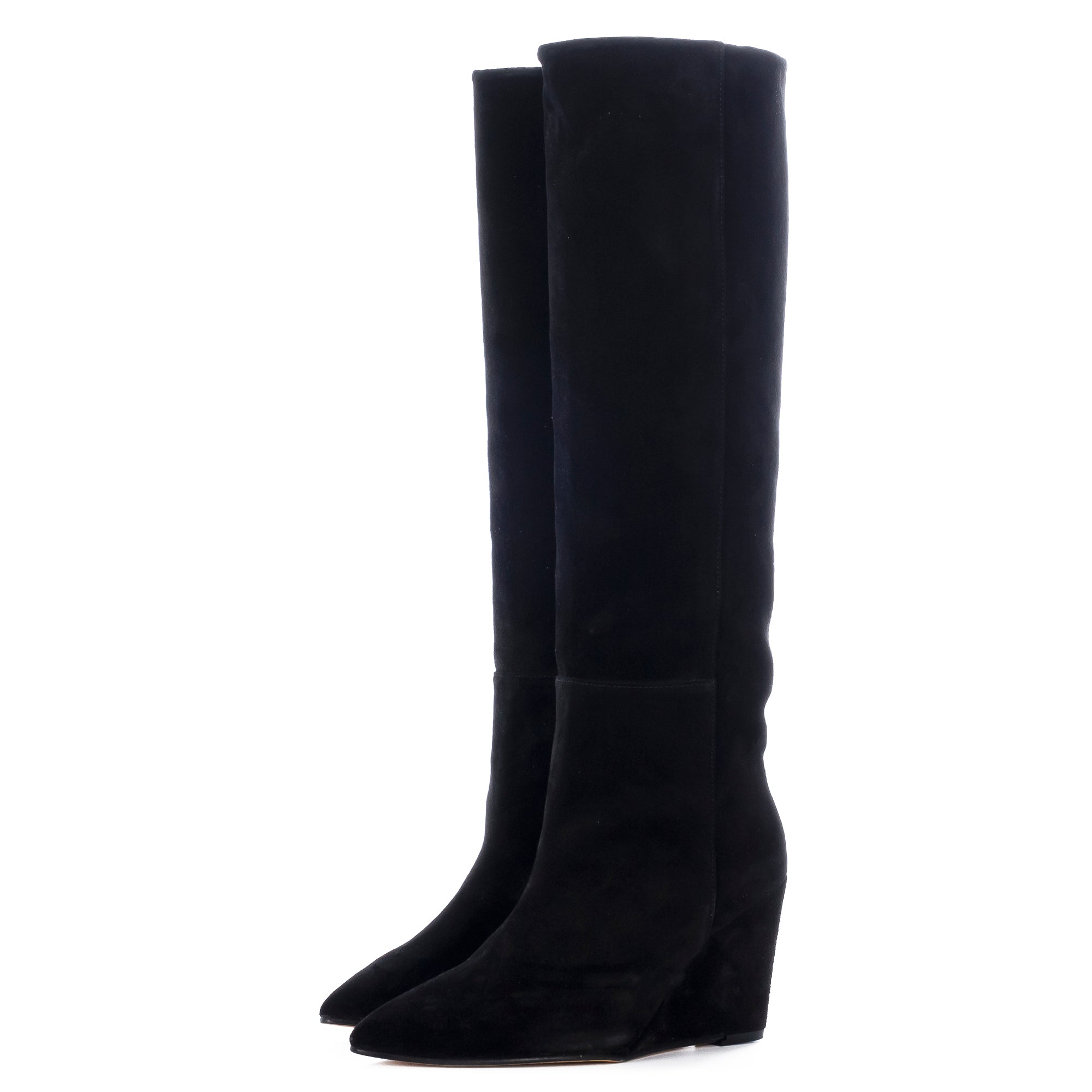 ELSA BLACK SUEDE TALL BOOTS