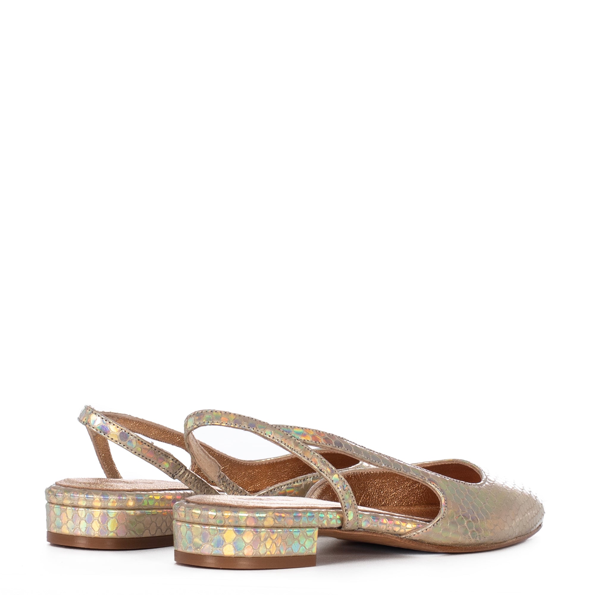 LINA CHAMPAGNE  TEXTURED SANDALS