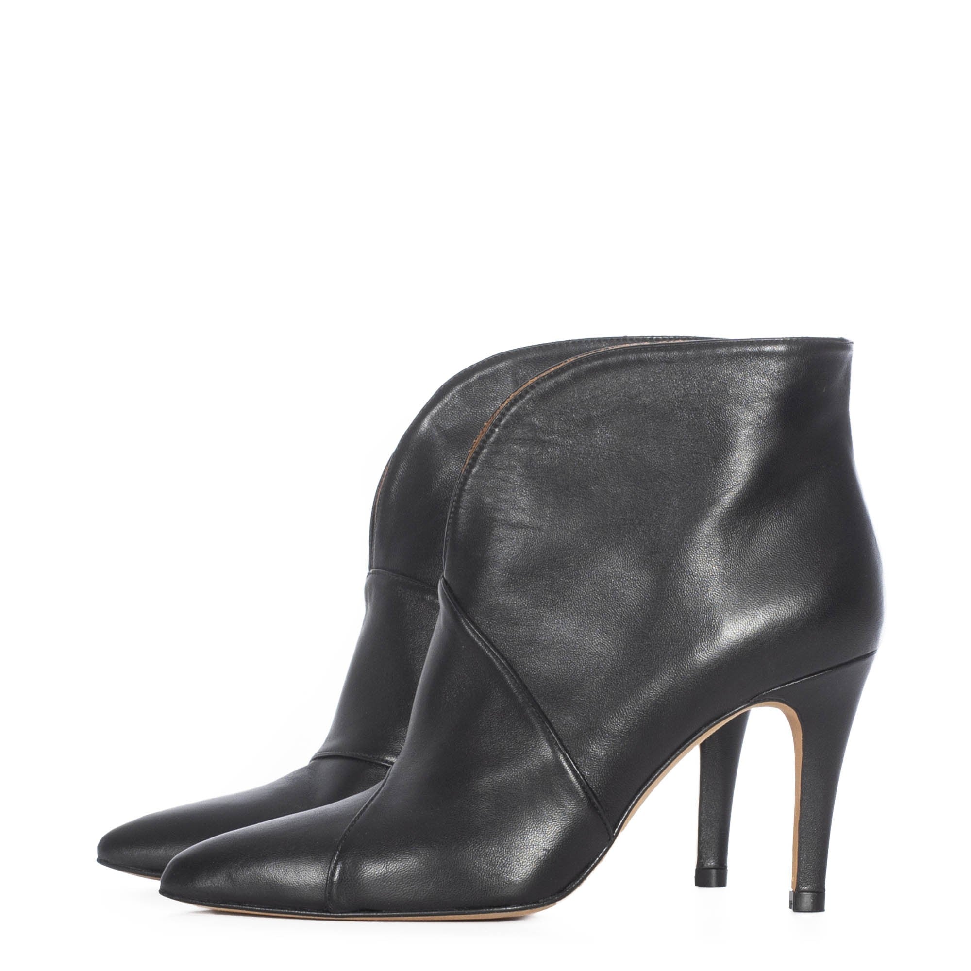 TORAL BLACK LEATHER ANKLE BOOTS (6947899310220)
